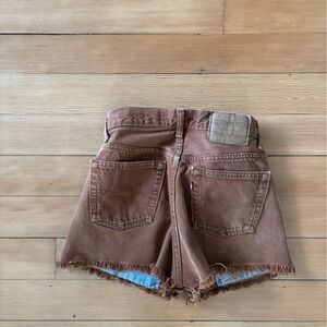 1995 rare rust brown vintage Levi’s 501 cut off shorts patchwork